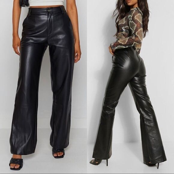 NWT Modiva Slate Grey Satin Shiny Flare Pants - Picture 3 of 14